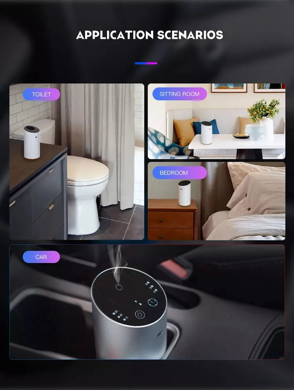 Portable Car & Home Aroma Diffuser - Rechargeable Essential Oil Machine