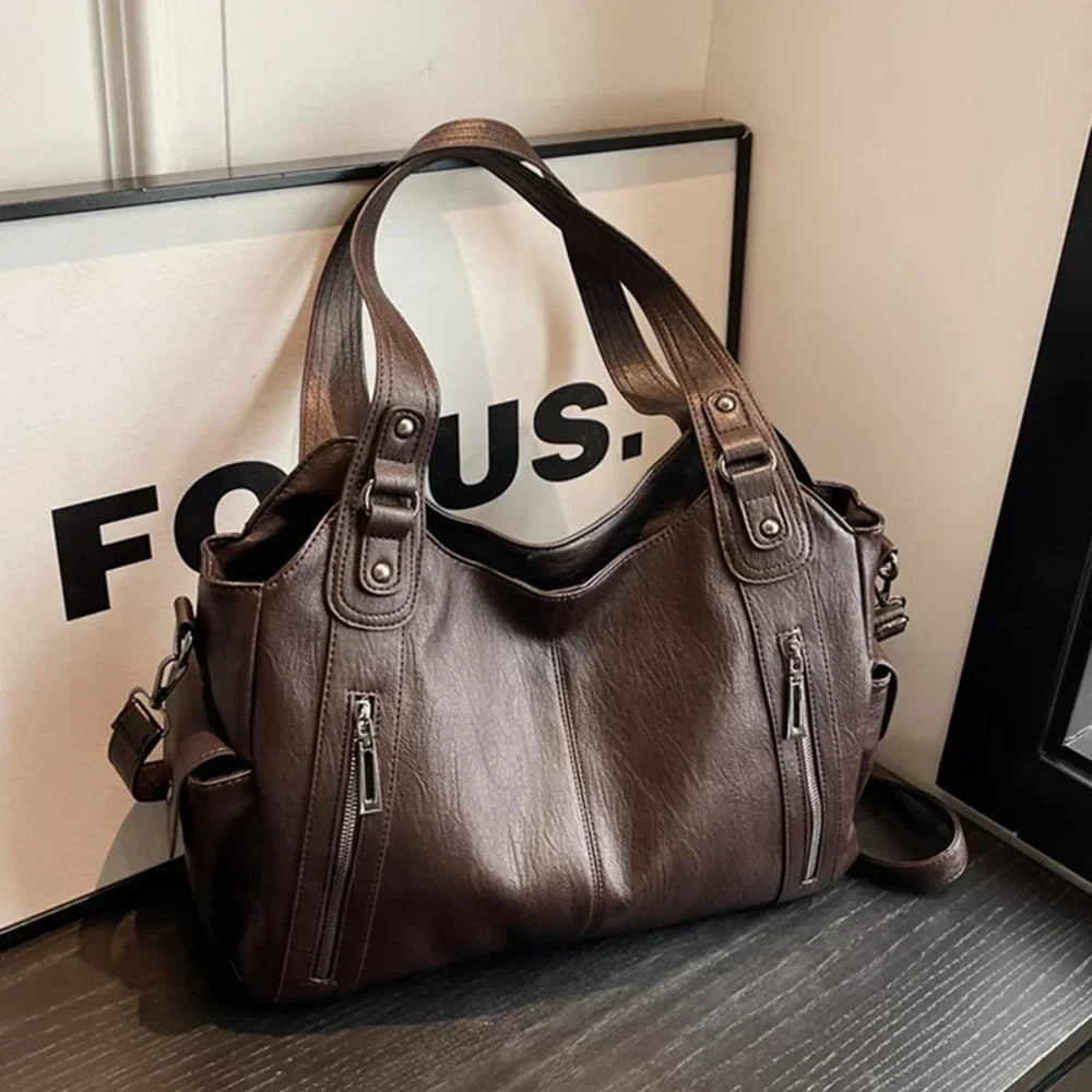 Vabena 2026 Soft Interior Shoulder Bags - High Quality Contrasting PU Handbags