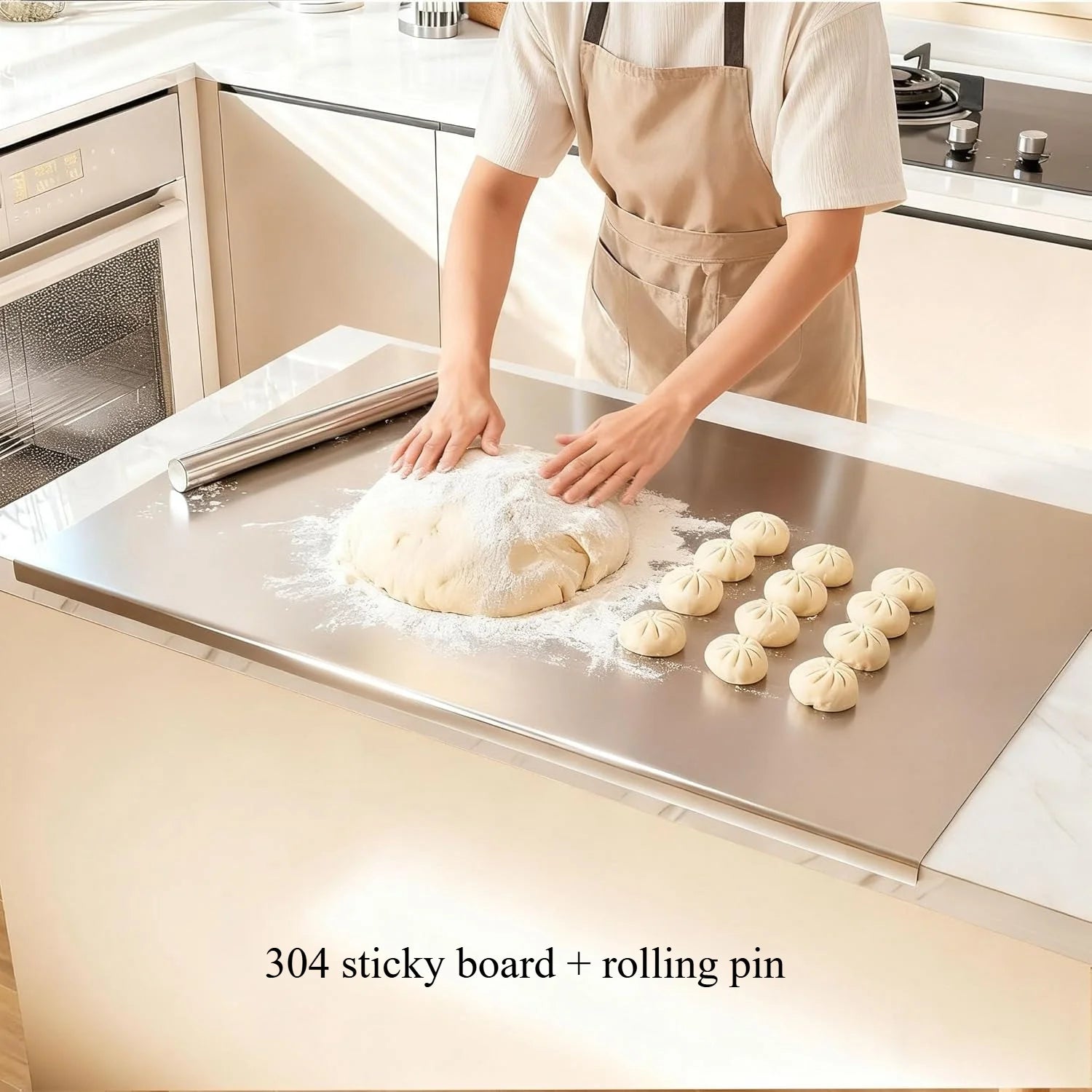 Food Grade Stainless Steel Chopping Board 304 - Non-Slip Kitchen Cutting Board