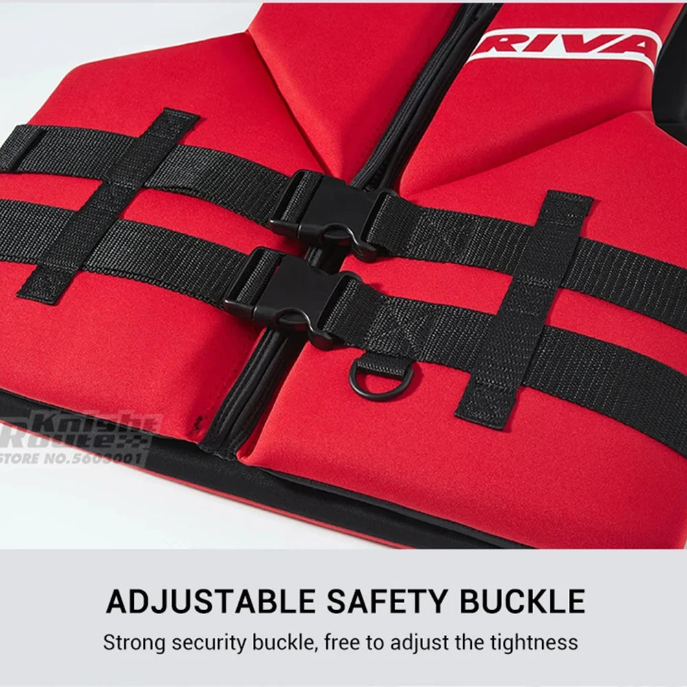 Adult Life Vest for Water Sports, Kayak, Wakeboard & Rescue - High Visibility Safety Jacket