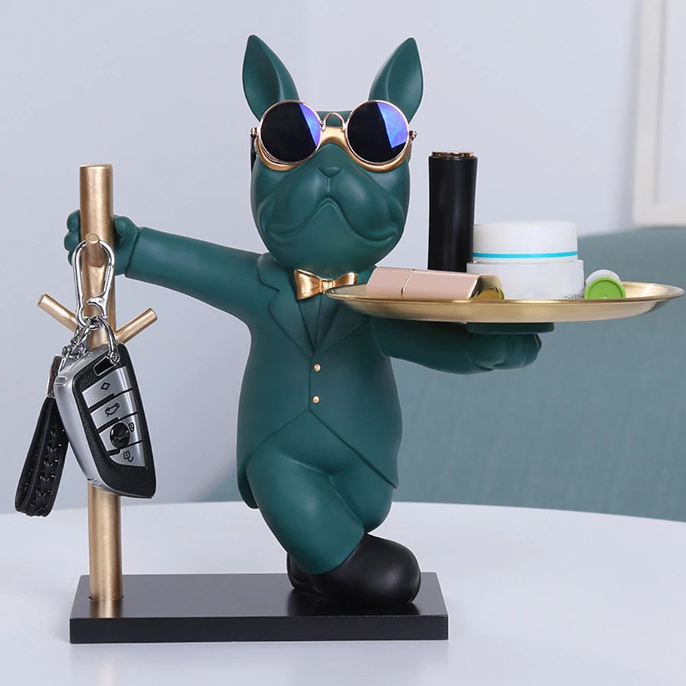French Bulldog Sculpture with Storage Tray - Key & Coin Holder