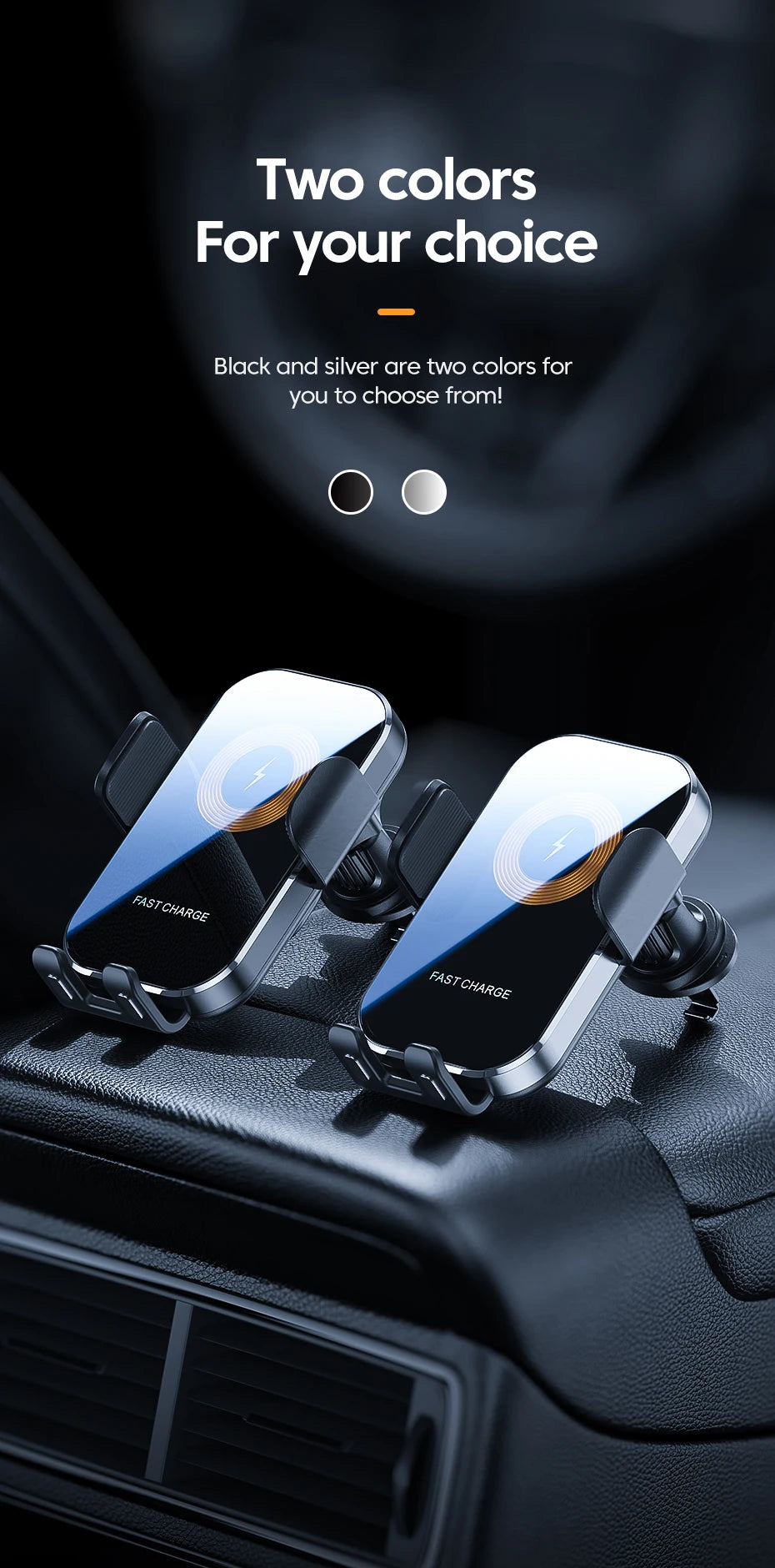 Universal Car Wireless Charger Phone Mount | Auto Holder