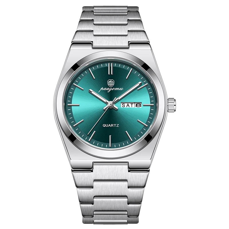 PAAZOMU Men's Chronograph Watch - Waterproof Stainless Steel Luminous Quartz