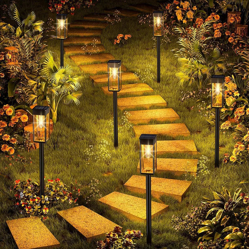 Retro Solar Pathway Lights | Warm Garden LED Decor
