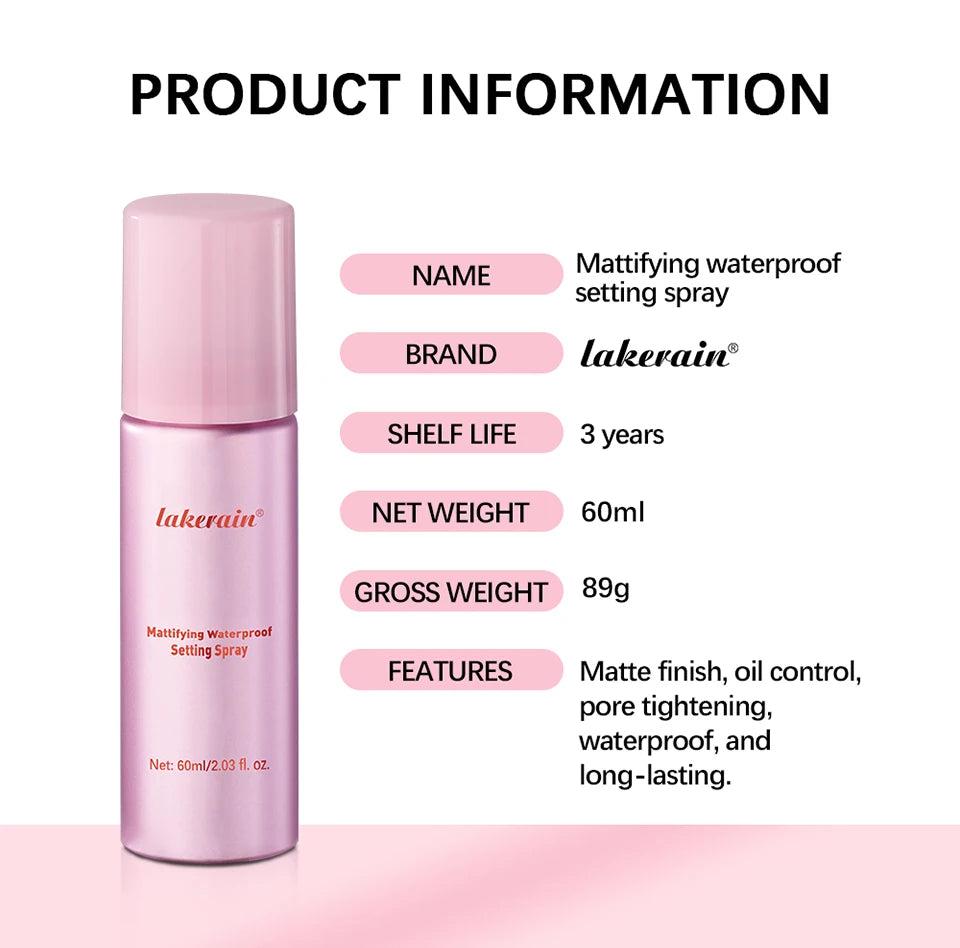 Mattifying Waterproof Setting Spray - Glossy Matte Finish