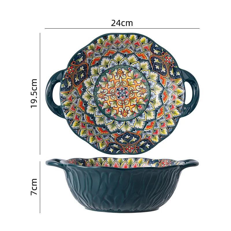 Bohemia Retro Ceramic Tableware Set for 4 | Elegant Dining