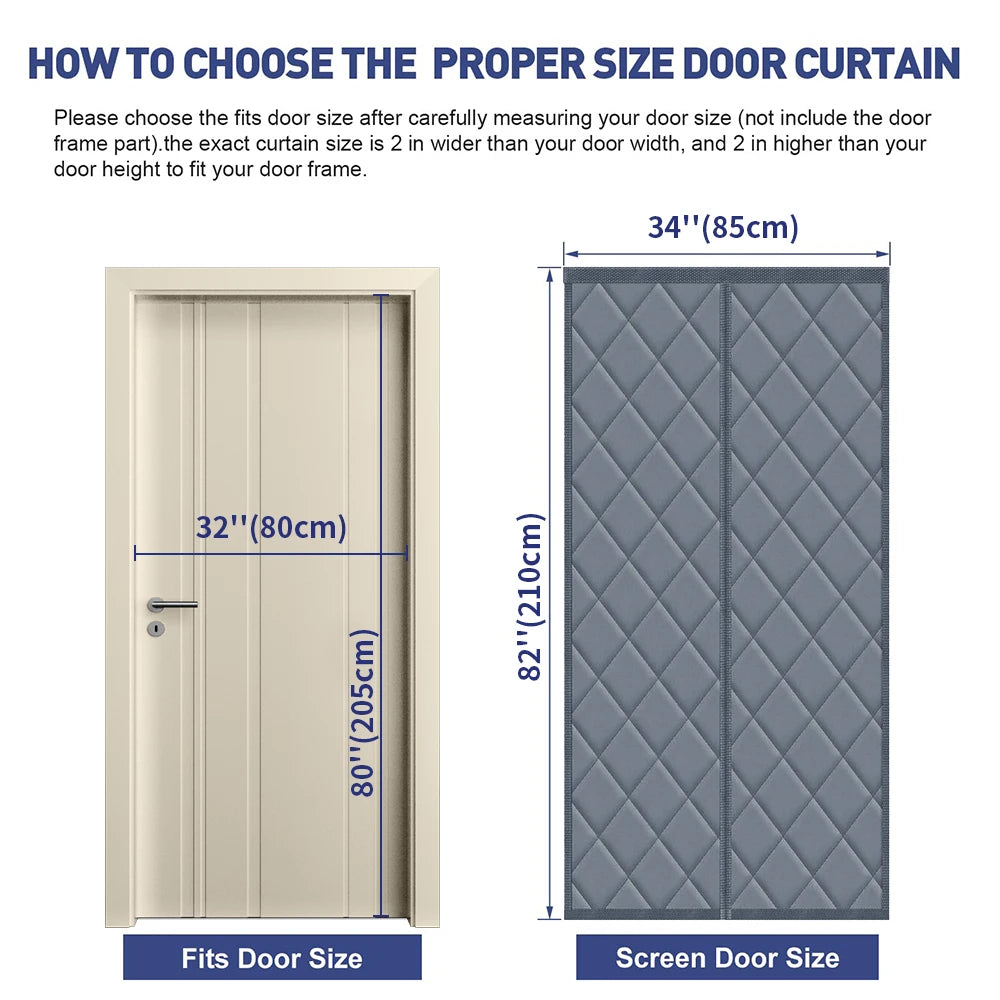 Vabena Magnetic Thermal Insulated Door Curtain - Energy Saving & Privacy