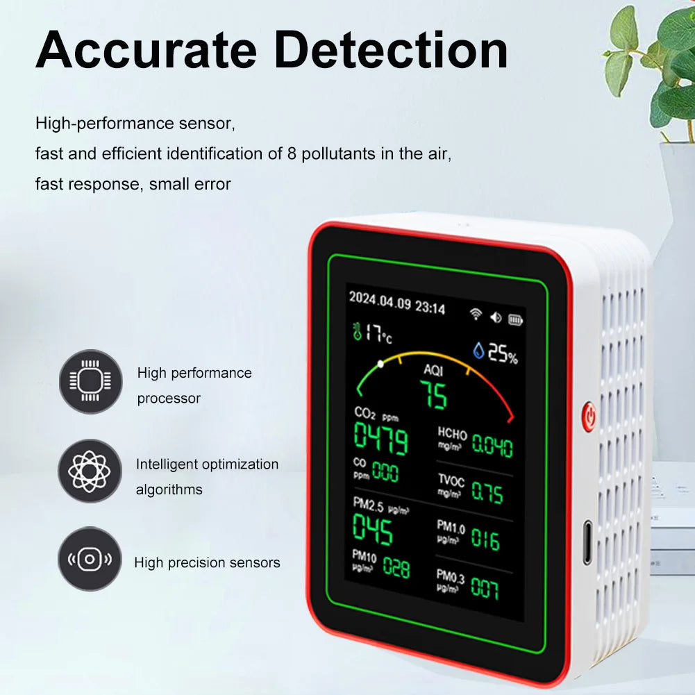 Vabena Professional 15-in-1 Air Quality Monitor Station - Comprehensive Indoor Analysis