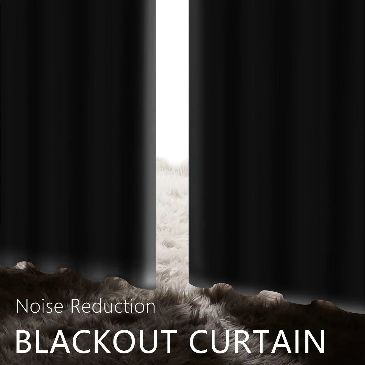Modern 100% Blackout Curtains - 2 Pcs Set for Bedroom, Living Room & Kitchen