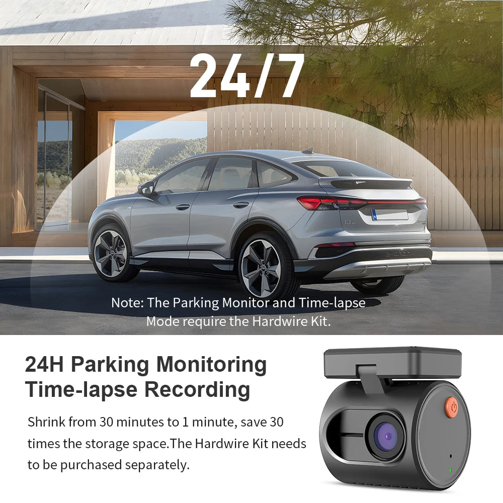 KAWA Dash Cam MINI 3 - 2K Dash Camera with Voice Control, Night Vision & WiFi APP