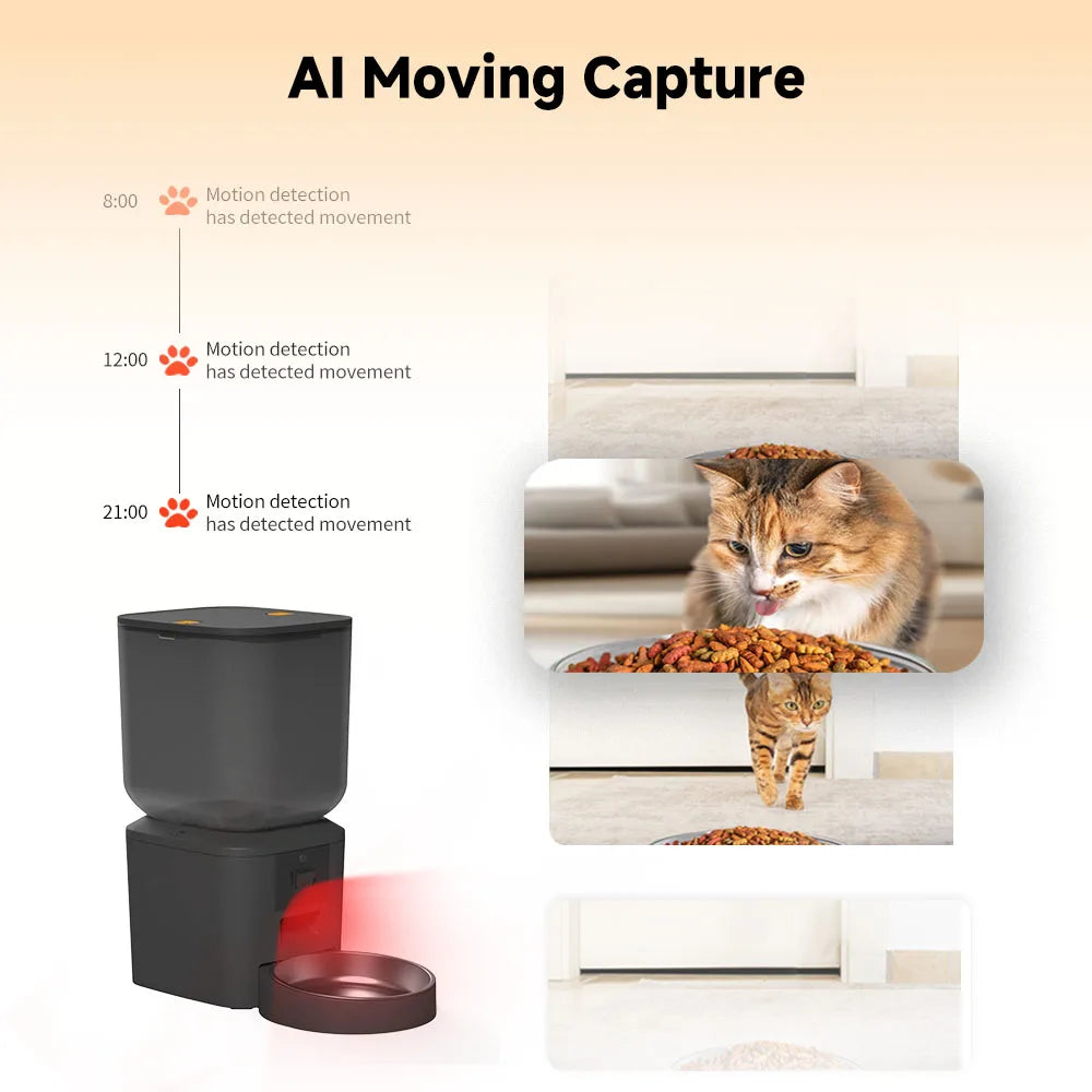 8L Smart Automatic Cat Feeder with 1080p Camera & 5G WiFi App Control