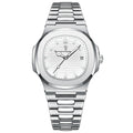 POEDAGAR Men's Square Luxury Quartz Watch - Waterproof, Luminous Date, Stainless Steel for Business & Sport