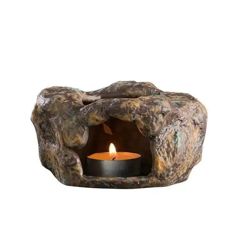 Retro Japanese Stoneware Tea Warmer & Essential Oil Burner - Home Decor