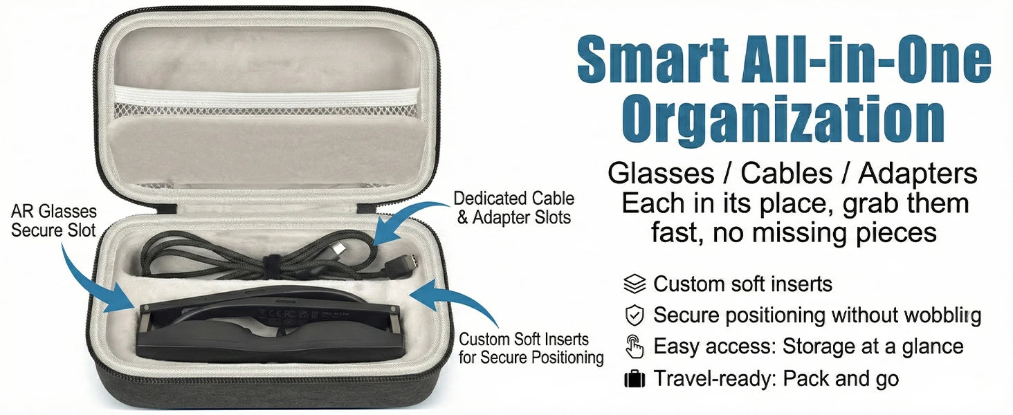 AR Glasses Hard Case for XREAL One Pro/Air/2, RayNeo Air 3s/Pro & Beam Pro 3 Box