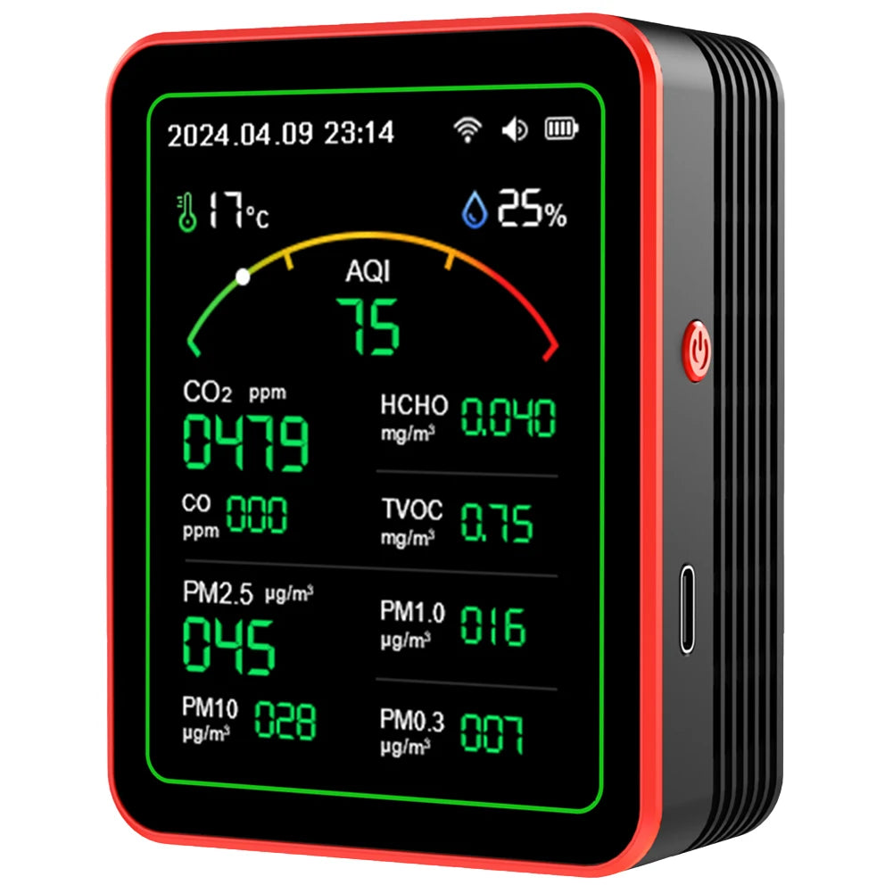 Vabena Professional 15-in-1 Air Quality Monitor Station - Comprehensive Indoor Analysis