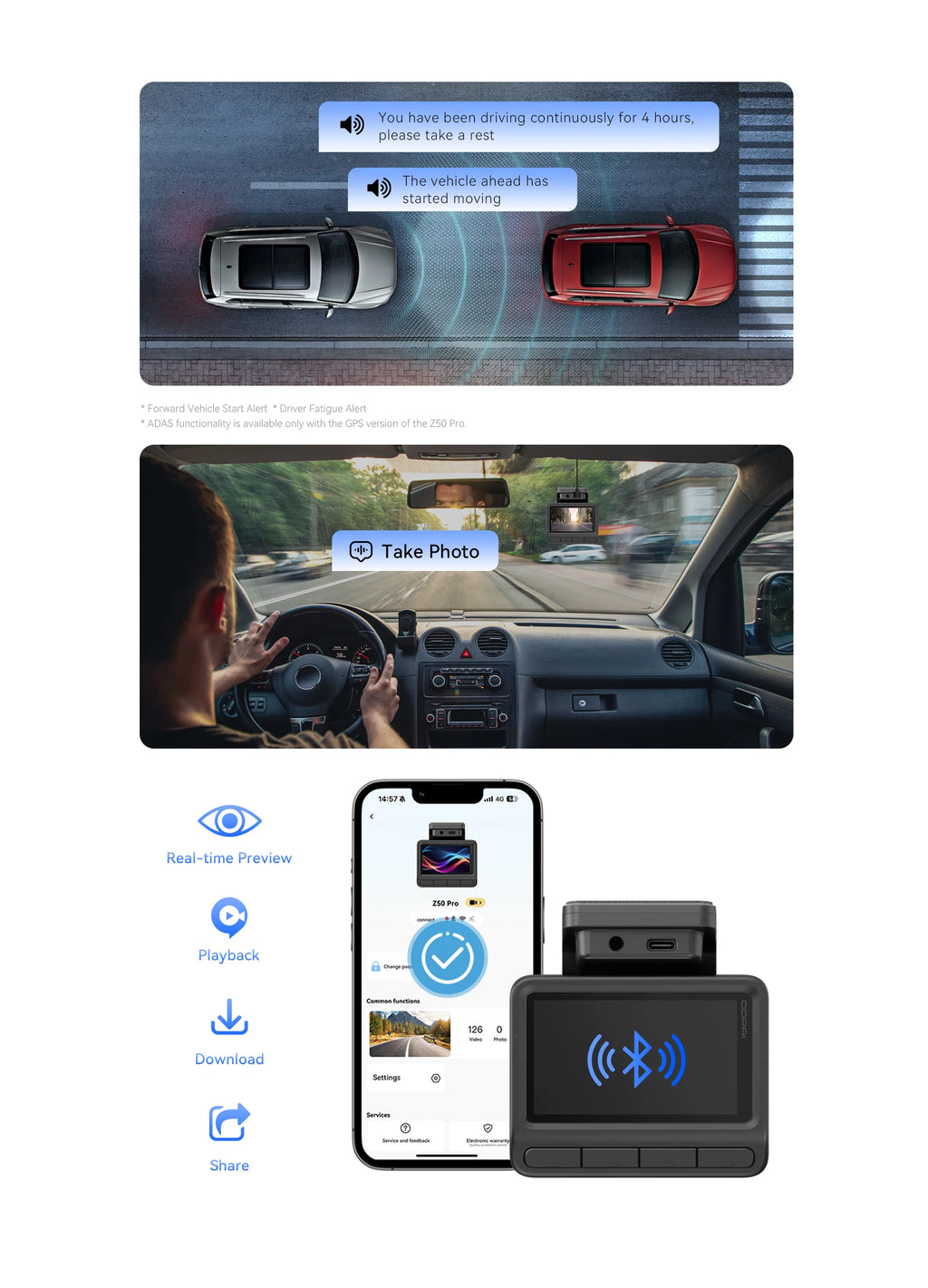 DDPAI Z50 Pro 4K Dash Cam with GPS, ADAS & Night Vision