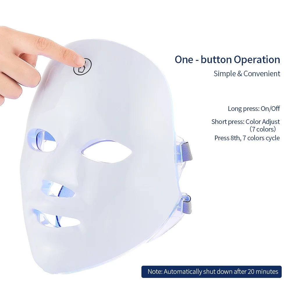 Vabena Wireless LED Mask: 7-Color Photon Therapy for Youthful Skin