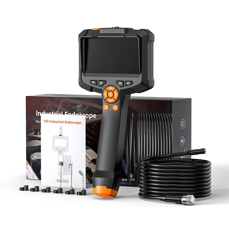 4.3" Dual Lens 1080P HD Industrial Endoscope Camera | Waterproof Car & Sewer Borescope with LED