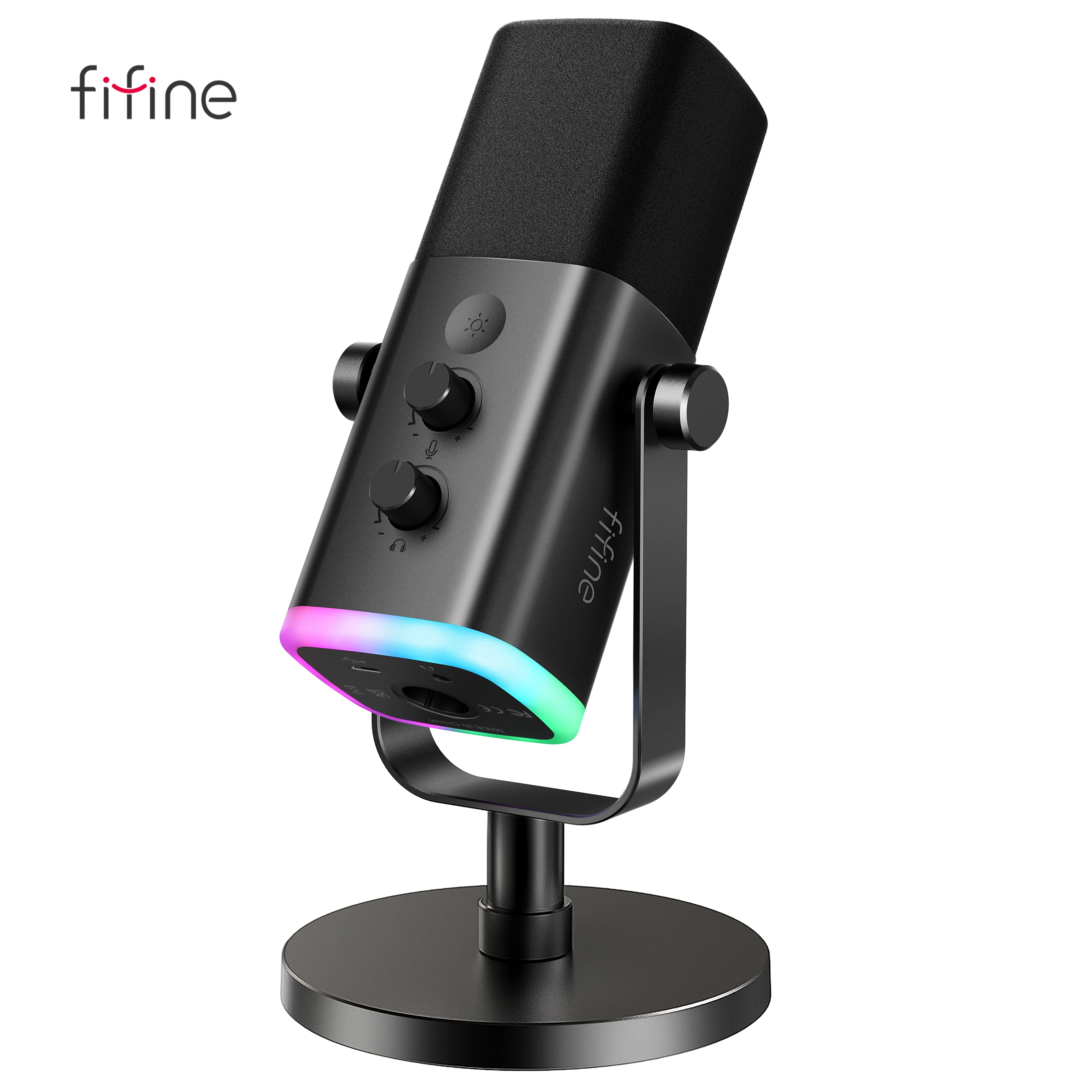 FIFINE AM8 USB/XLR Dynamic Gaming Microphone with Mute & Headphone Jack