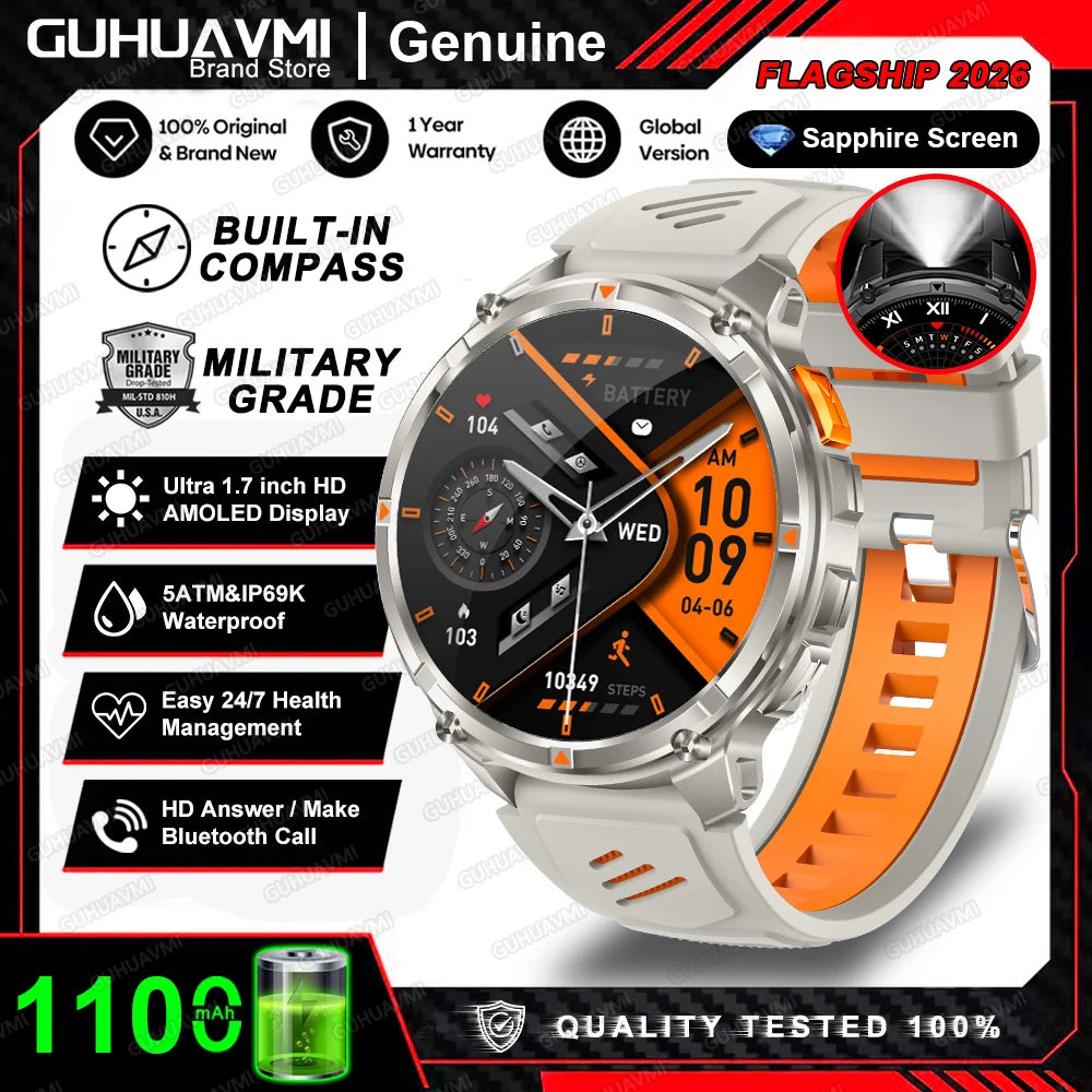 T-Rex3 Pro Smartwatch: GPS, 5ATM Waterproof, Military-Grade Sports & Outdoor Tracker