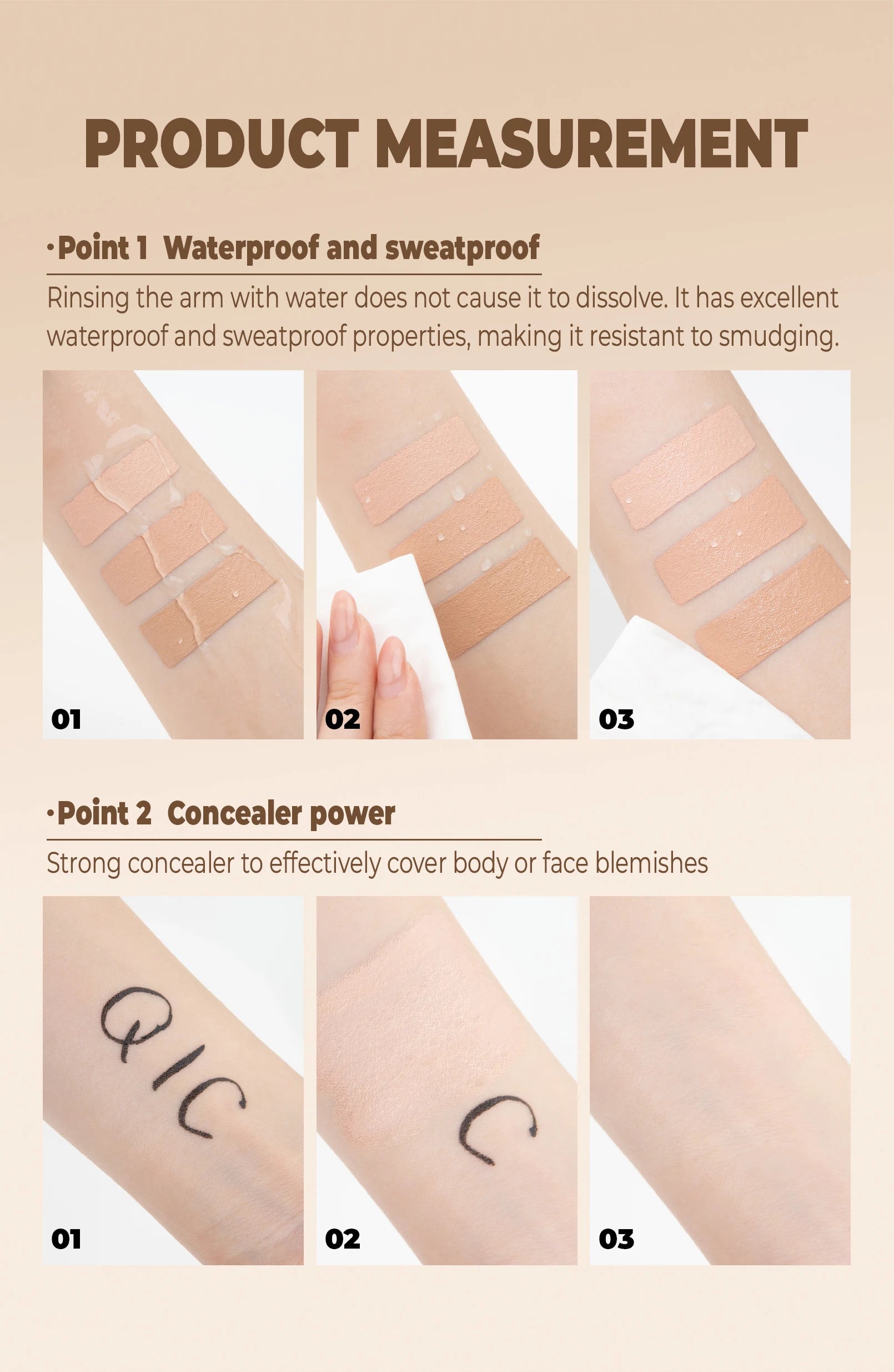 Hydrating Eye Brightening Concealer & Contour Cream - Full Coverage, Long-Lasting Makeup