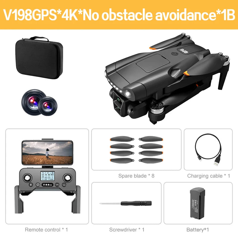 Lenovo V198 MAX GPS Drone 8K/4K Camera Obstacle Avoidance