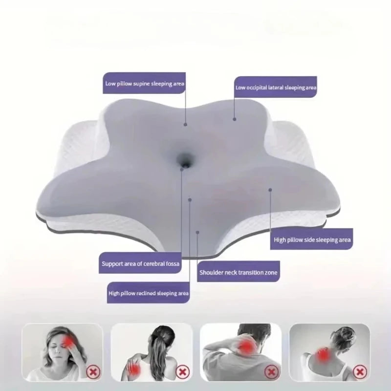 2026 Butterfly Memory Foam Sleep Pillow | Ergonomic Neck Protection & Slow Rebound Comfort