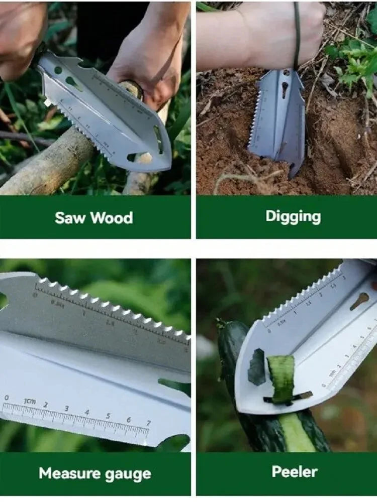 Vabena Camping Engineer Survival Shovel - Multifunctional Stainless Steel Hand Tool