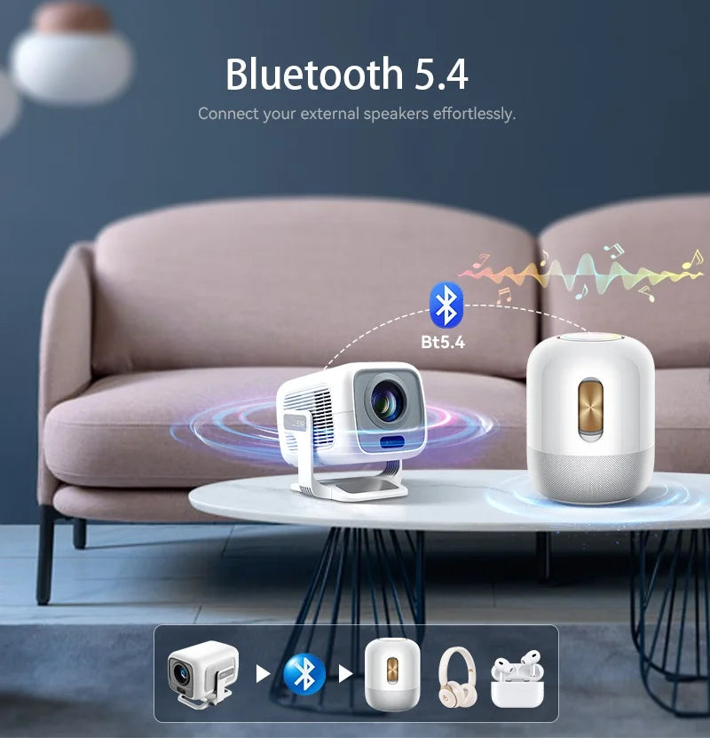 DITONG X3Plus HD Projector | Native 1080P 4K WIFI6 Android