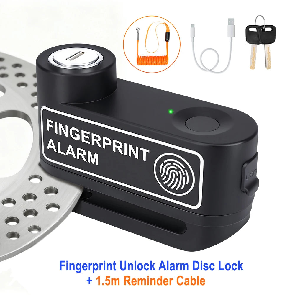 Extractme 110dB Motorcycle Alarm Disc Lock - Ultimate Waterproof Anti-Theft Security