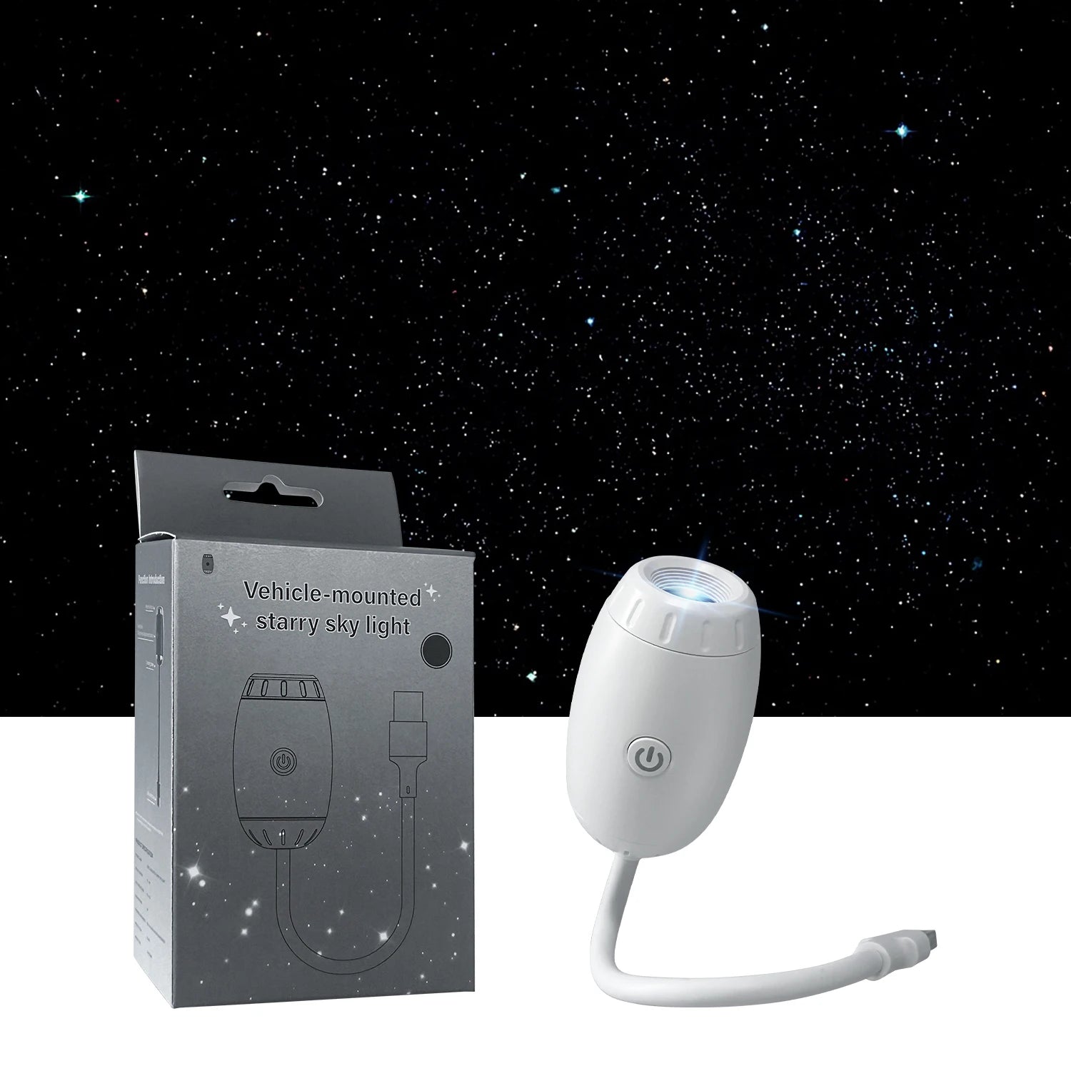 USB Car Star Projector Light | LED Interior Ambient Galaxy Lighting