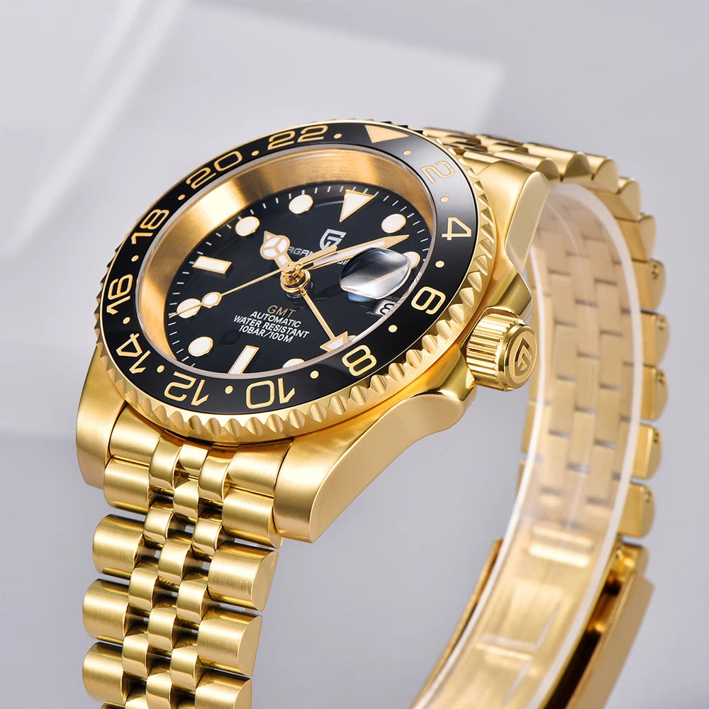 PAGANI DESIGN PD-1662 Luxury GMT Mechanical Watch - Sapphire, Steel, 100M Waterproof