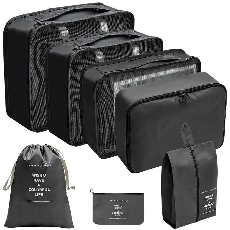 7/10 Pcs Travel Organizer Set - Packing Cubes & Storage Bags for Suitcases