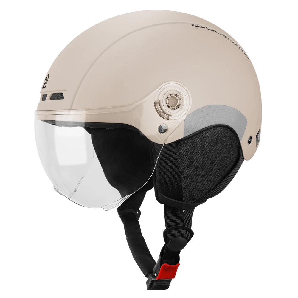 PEMILA Cycling Helmet with Goggles, Ear Protection & Reflective Safety - Adult MTB Road E-Bike