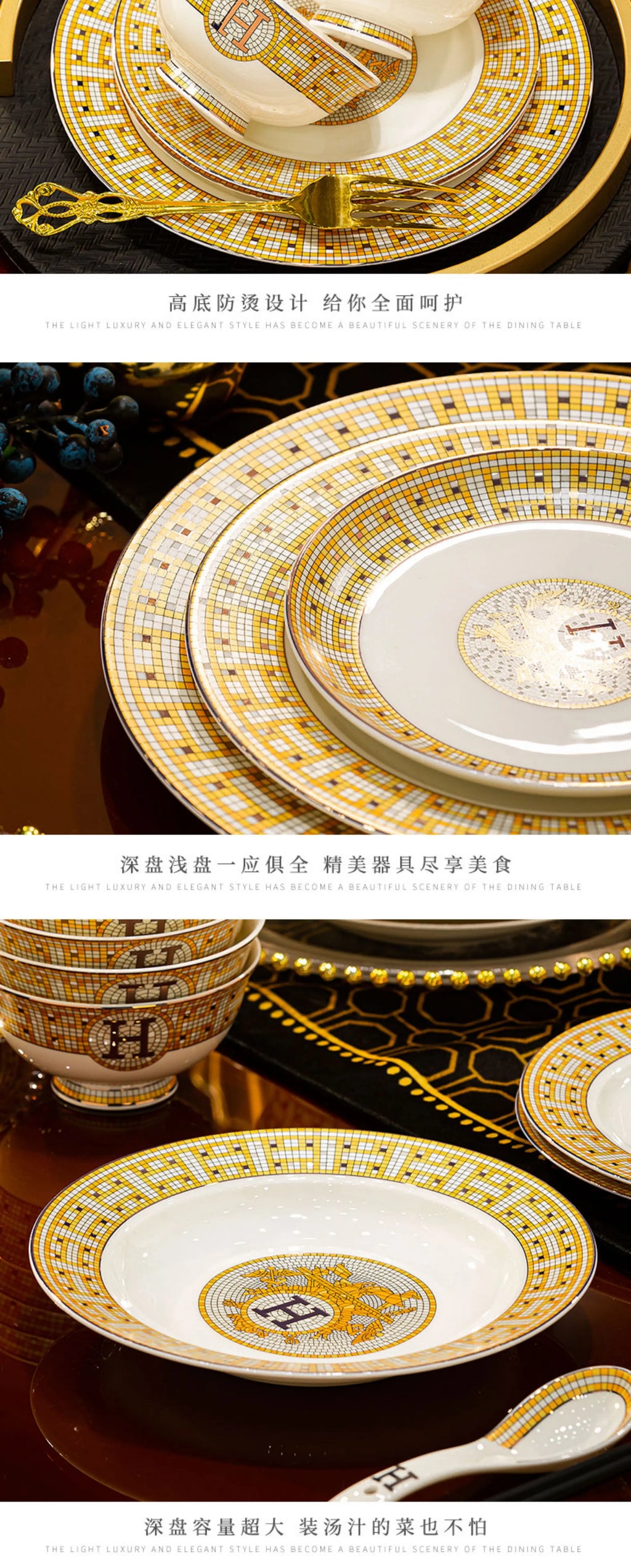 Vabena Luxury Bone China Dinnerware Set - Elegant Dining