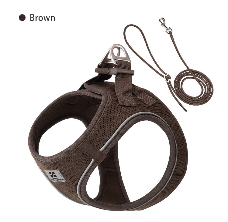 Dog Harness Leash Set - Adjustable, Reflective for Small to Medium Pets