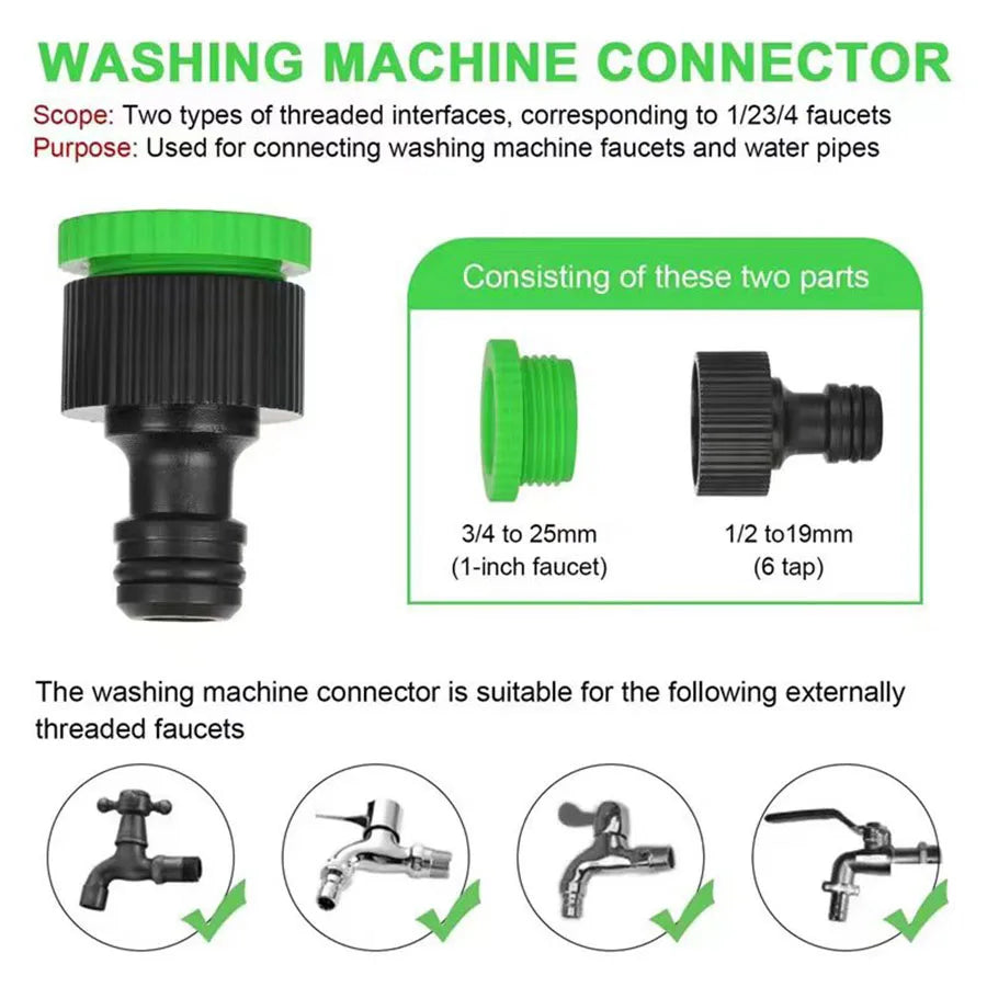 Vabena Expandable Garden Hose 25-200FT - Lightweight, Durable & Kink-Free with 7-Way Spray Nozzle