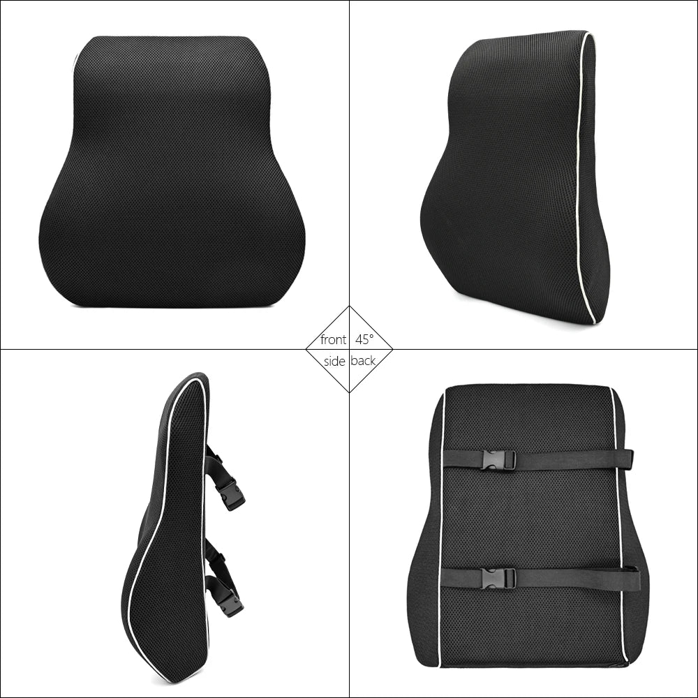 Ergonomic Memory Foam Lumbar Support Pillow - Car, Office & Home Back Pain Relief