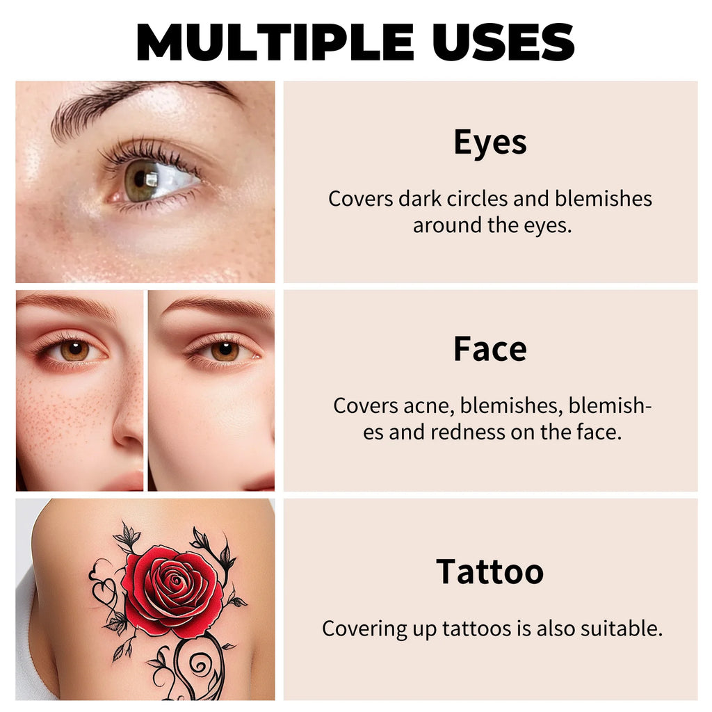 Hydrating Eye Brightening Concealer & Contour Cream - Full Coverage, Long-Lasting Makeup