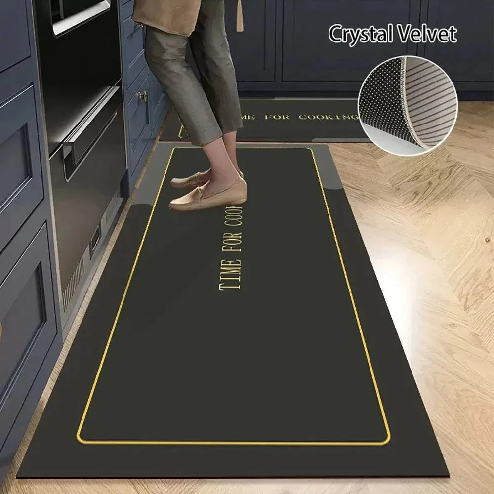 Non-Slip Crystal Velvet Kitchen Mat & Rugs for Living Room, Bedroom & Entryway