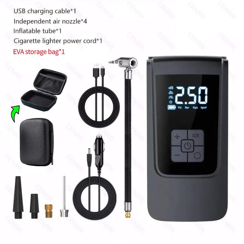 Vabena Wireless Car Tire Inflator & Portable Air Pump with LCD Display