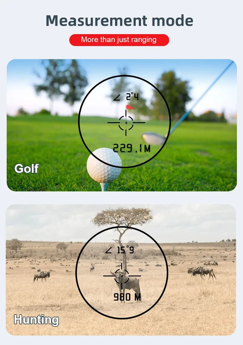 REVASRI Golf Laser Rangefinder - Rechargeable, 6X Magnification, 1000M Range