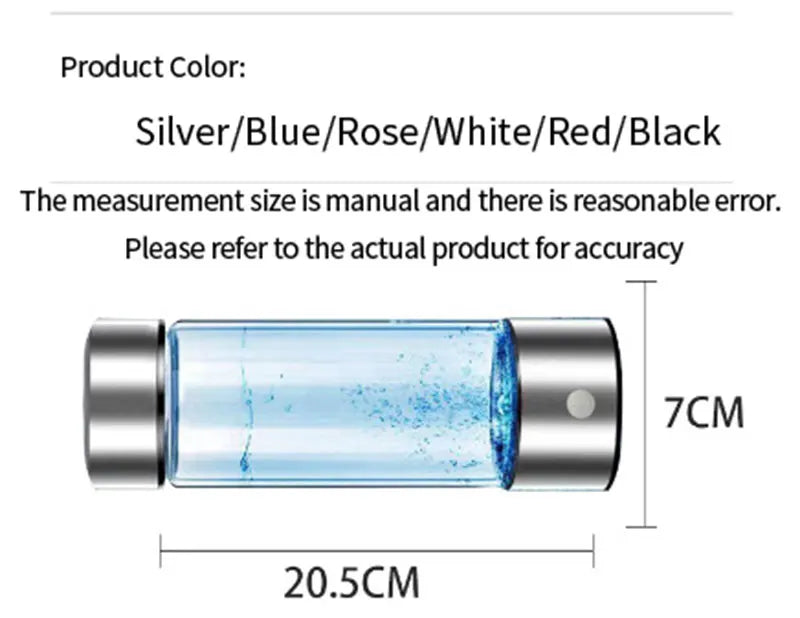 Portable Hydrogen Water Generator Bottle - Titanium Filter