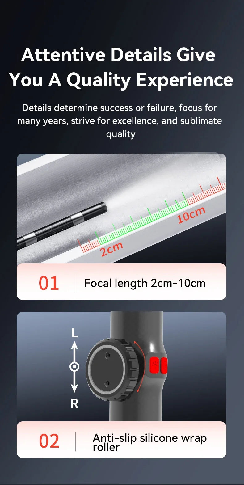 360° Articulating Borescope Endoscope Camera with Light for Android/iOS