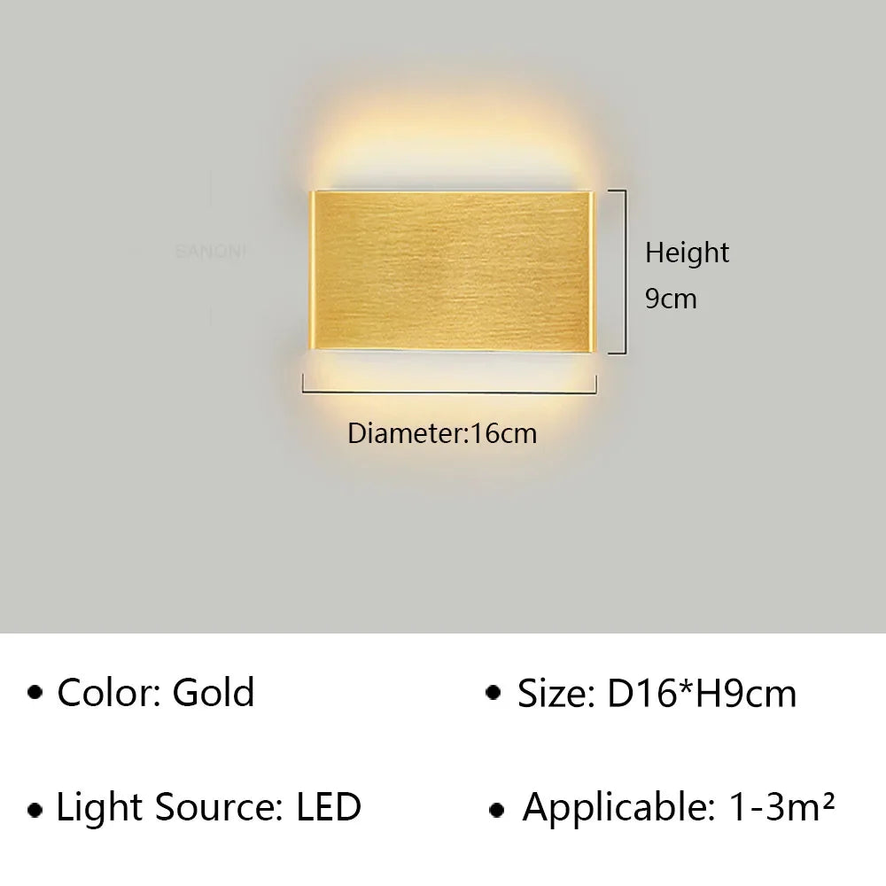 Modern LED Wall Lamp Sconce - Indoor Lighting Fixture for Bedside, Living Room, Stairs, Bathroom & Home Decor