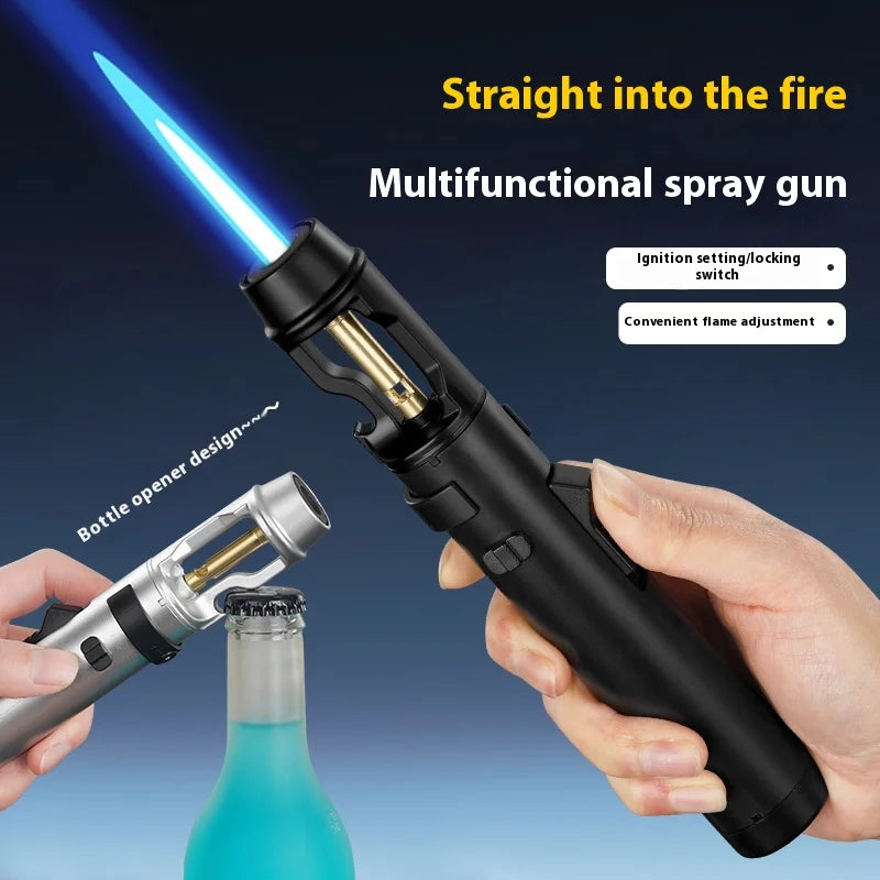 Powerful Metal Gas Lighter - Windproof Torch for Kitchen, BBQ & Cigars