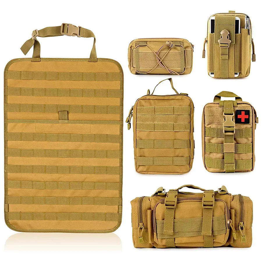 High Quality 6-in-1 Car Back Seat Tactical Storage Organizer - Universal Fit