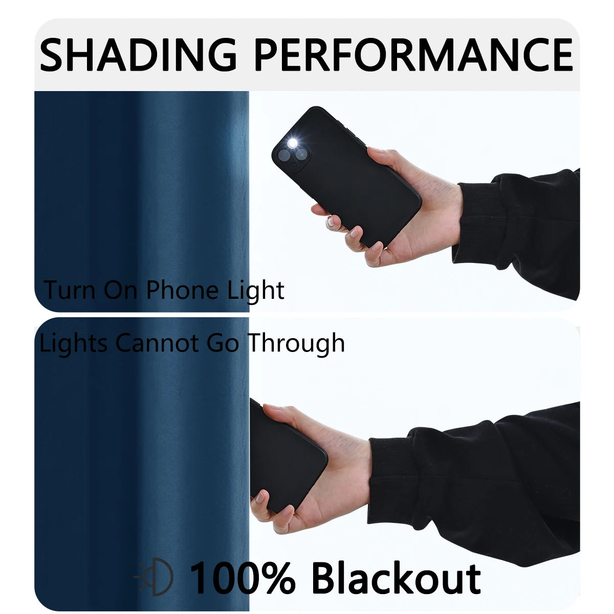 100% Blackout Curtains for Bedroom & Living Room - Full Shading & Sun Protection