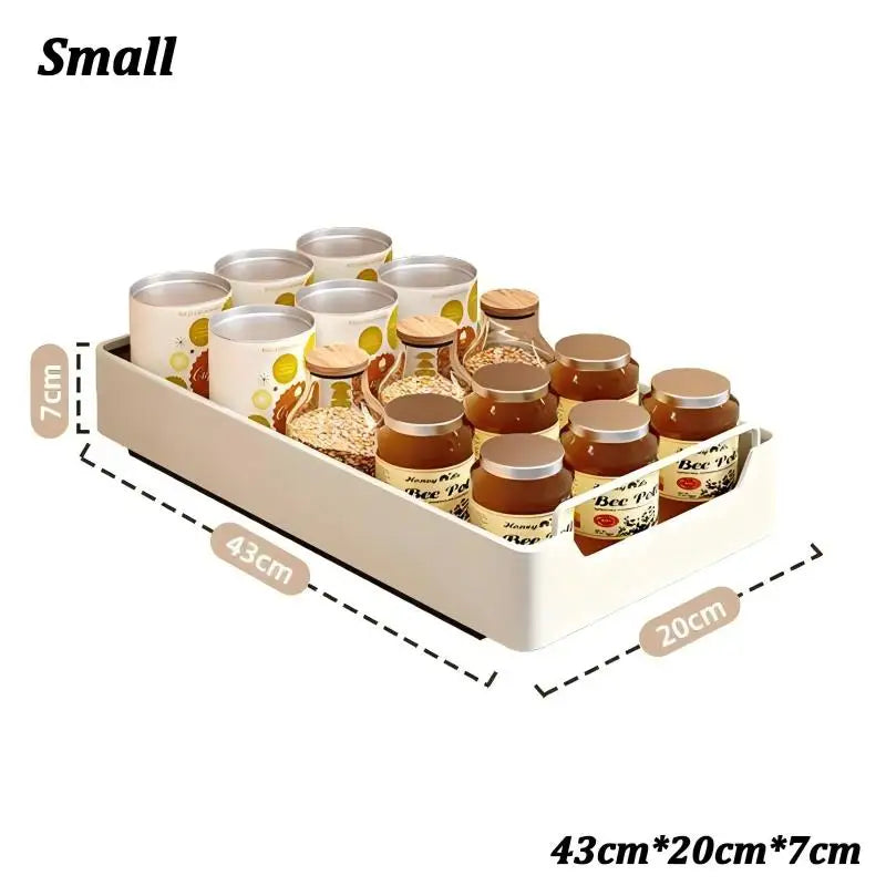 Kitchen Cabinet Pull-Out Drawer Organizer - Spice Rack & Storage Tray