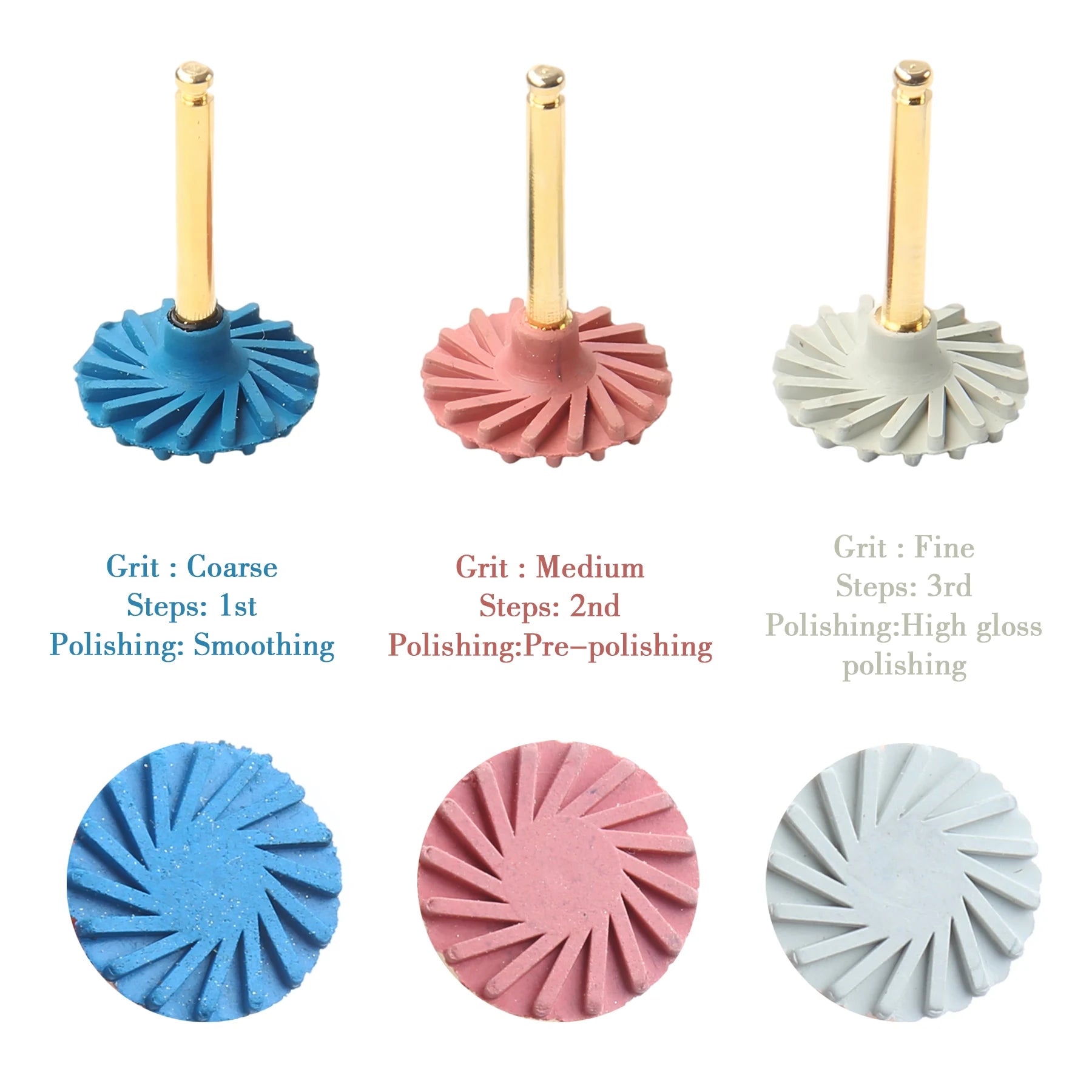 6Pcs Dental Diamond Polishing Discs Set for Composite Resin RA Burs